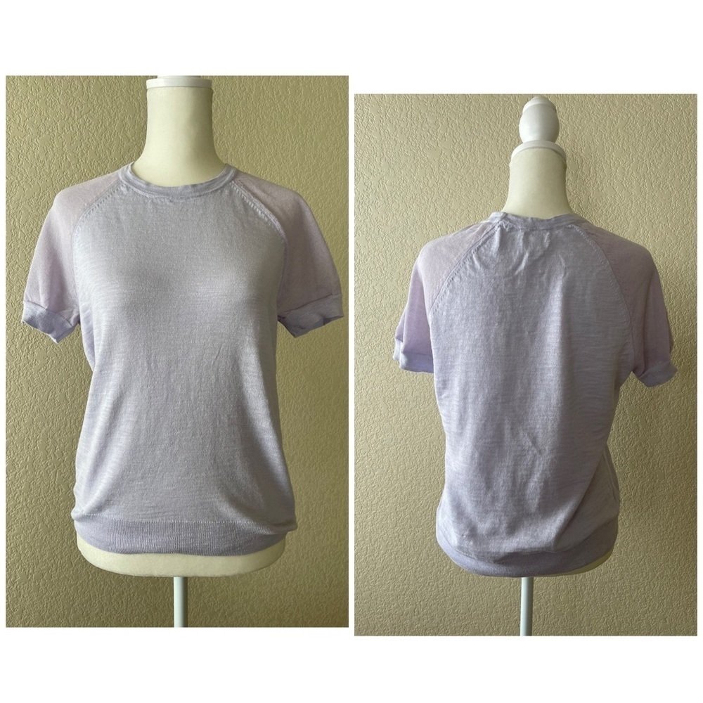 J Crew lilac mesh short sleeve sweater - XXS